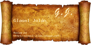 Glasel Jolán névjegykártya